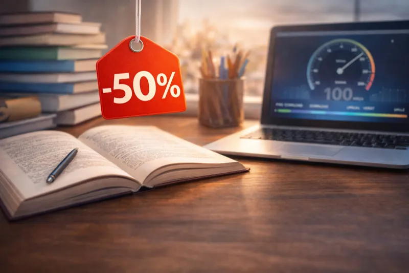 Социальная скидка -50% к абонентской плате за услугу интернет во время учебного года.